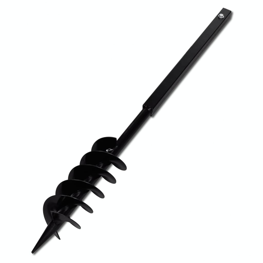 Burghiu de sol cu mâner, 100 mm, duble spirale, negru, oțel Burghiu de sol cu mâner, 100 mm, duble spirale, negru, oțel