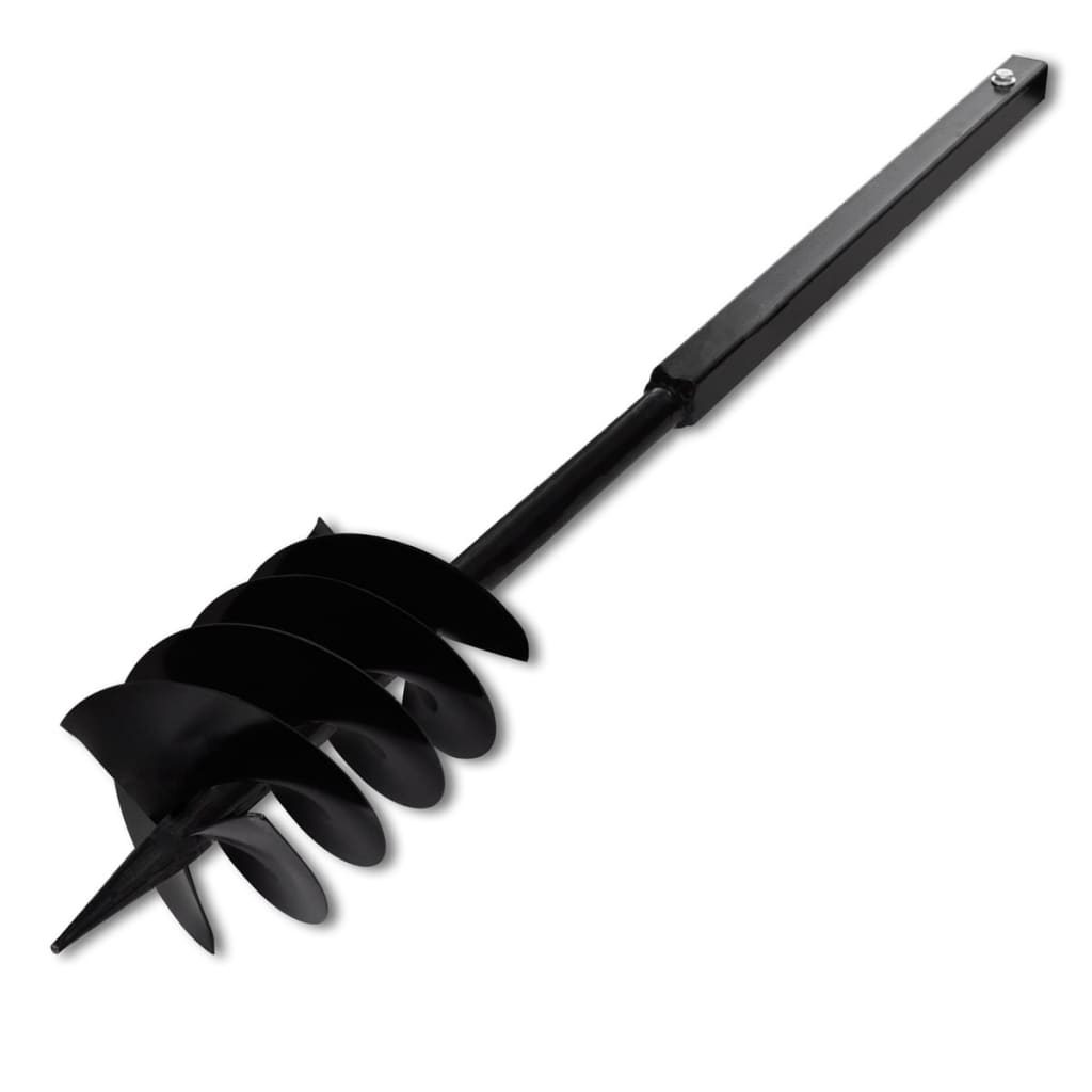 Burghiu de sol cu mâner, 180 mm, trei spirale, negru, oțel Burghiu de sol cu mâner, 180 mm, trei spirale, negru, oțel