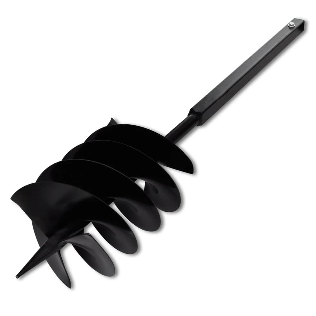 Burghiu de sol cu mâner, 200 mm, trei spirale, negru, oțel Burghiu de sol cu mâner, 200 mm, trei spirale, negru, oțel