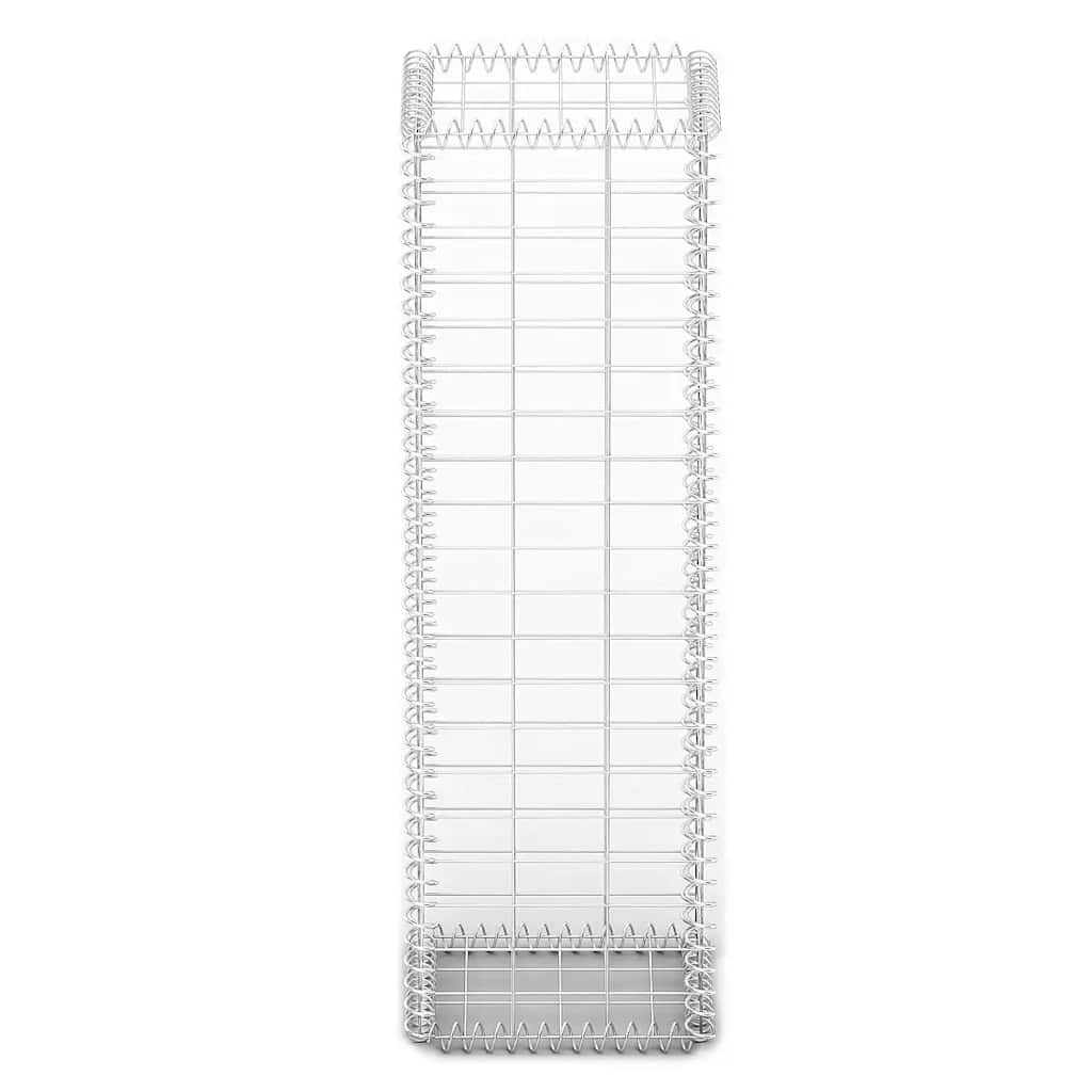 vidaXL Coș gabion cu capace, sârmă galvanizată, 100 x 30 x 30 cm