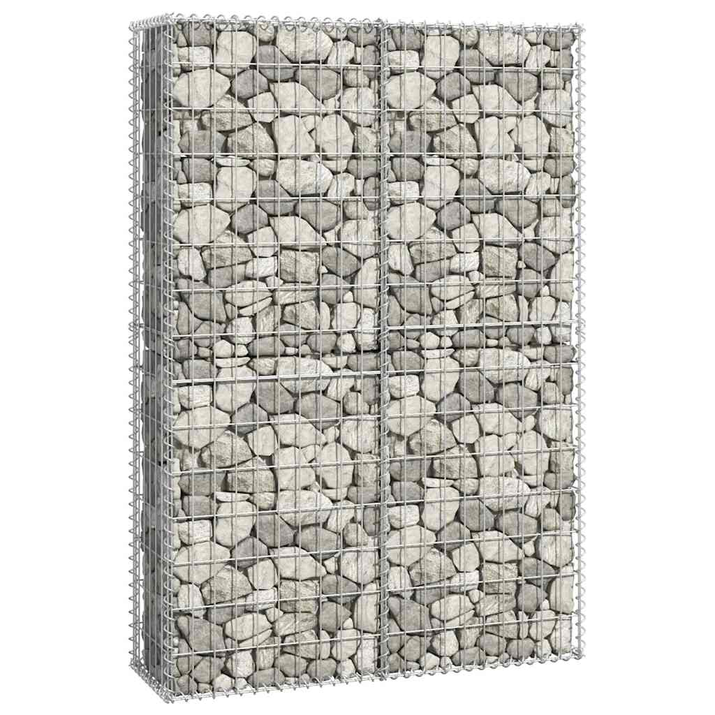 vidaXL Coș gabion cu capace, sârmă galvanizată, 150 x 100 x 30 cm
