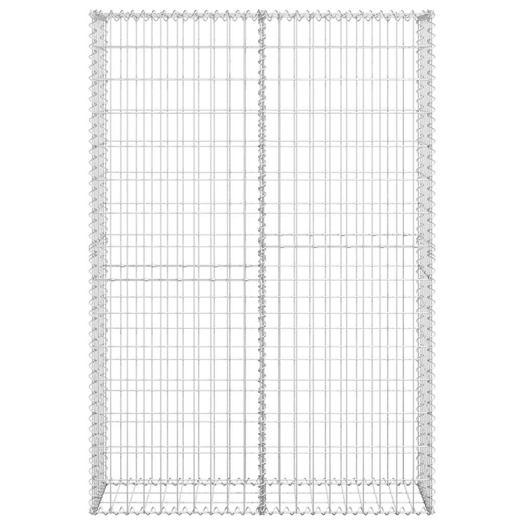 vidaXL Coș gabion cu capace, sârmă galvanizată, 150 x 100 x 30 cm