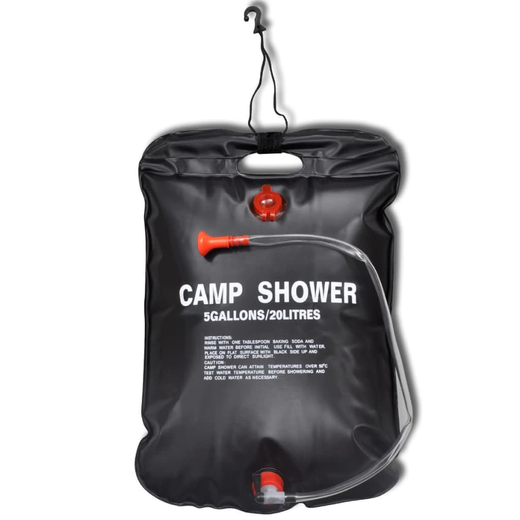 Duș de tabără, duș solar baie de exterior, 20 L, 2 buc Duș de tabără, duș solar baie de exterior, 20 L, 2 buc