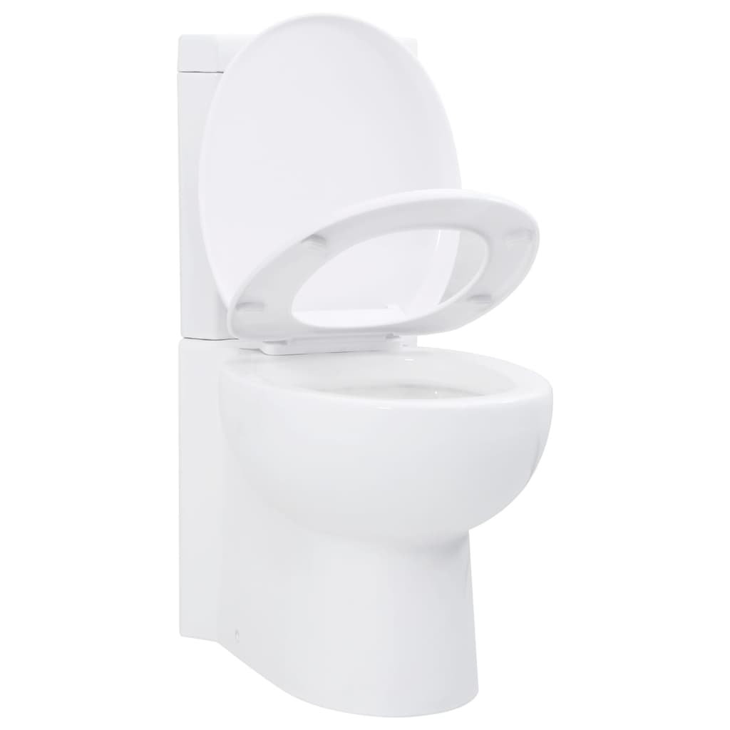 Vas toaletă din ceramică, WC baie de colț, alb Vas toaletă din ceramică, WC baie de colț, alb
