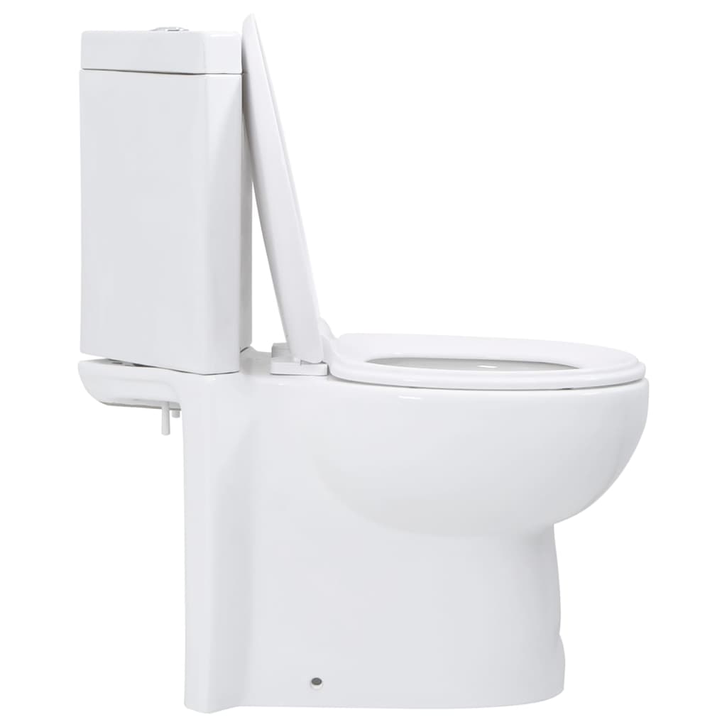 Vas toaletă din ceramică, WC baie de colț, alb Vas toaletă din ceramică, WC baie de colț, alb