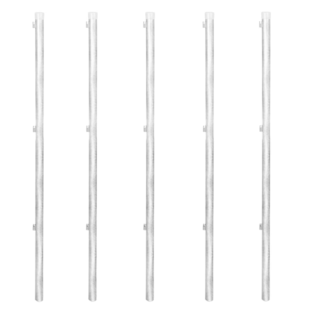 vidaXL Gard din plasă cu stâlpi și țăruși, 15x1,25 m, oțel galvanizat