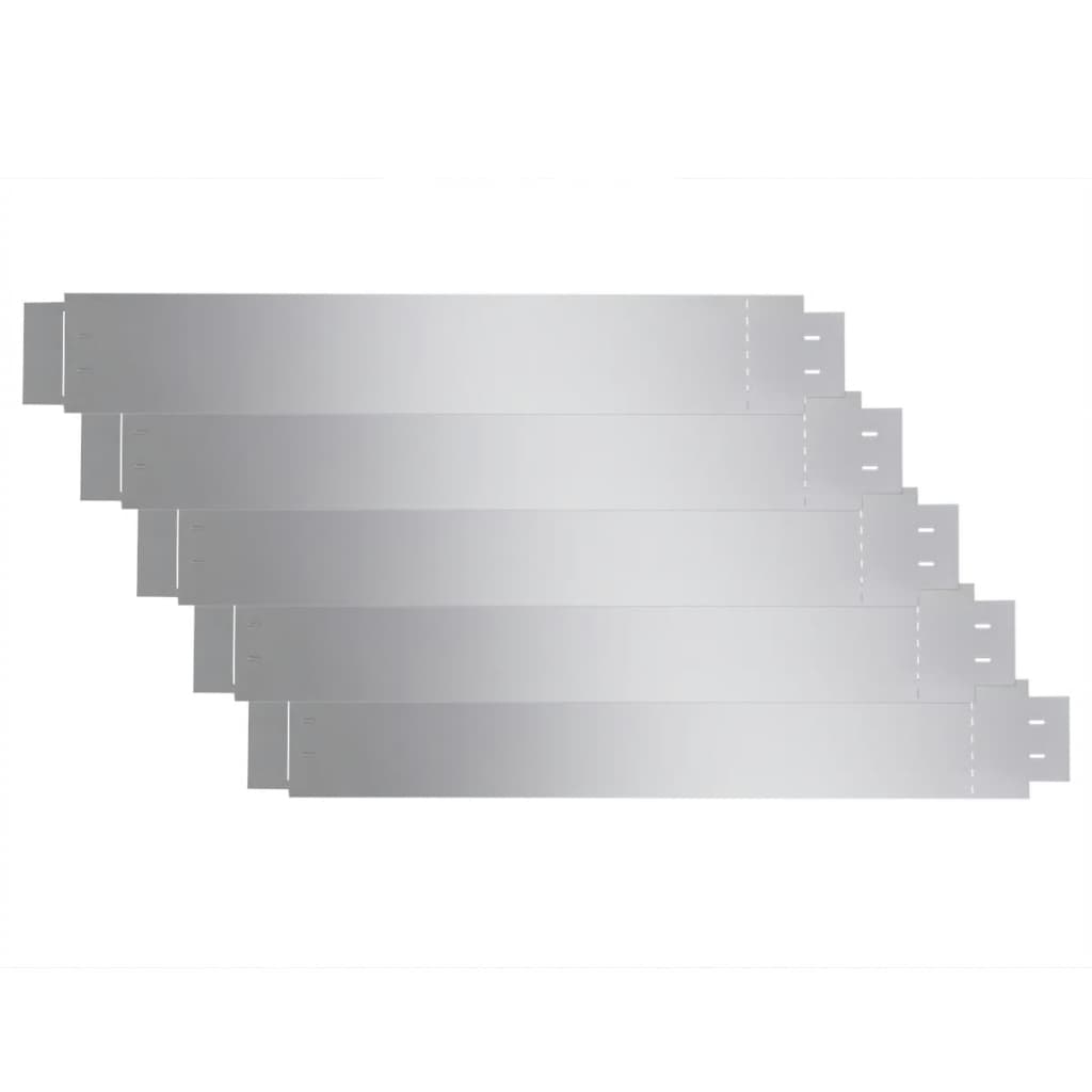 vidaXL Set gard gazon plăci flexibile 5 buc. 100x14 cm oțel zincat vidaXL Set gard gazon plăci flexibile 5 buc. 100x14 cm oțel zincat