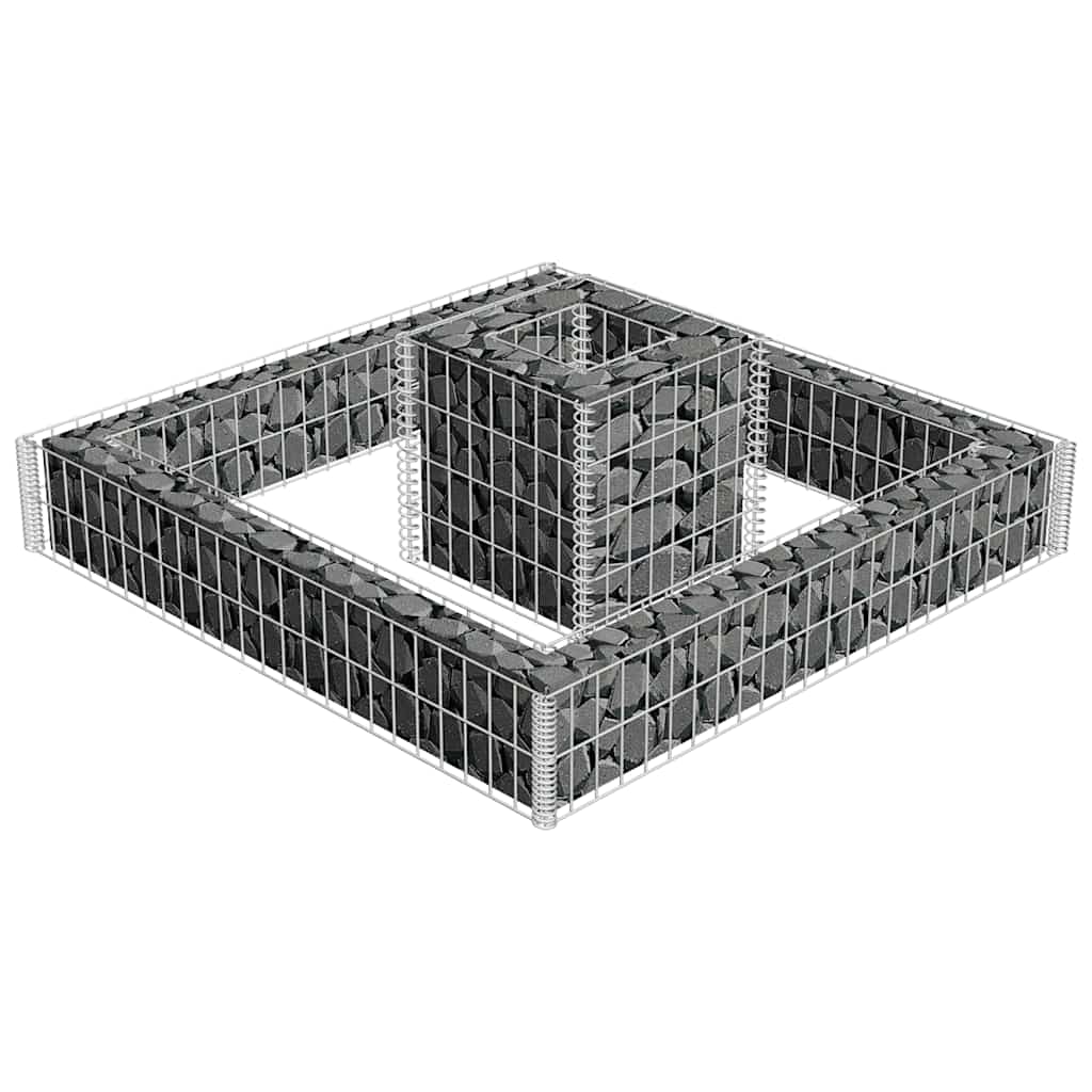 vidaXL Jardinieră gabion, 120 x 120 x 20 cm, oțel galvanizat vidaXL Jardinieră gabion, 120 x 120 x 20 cm, oțel galvanizat