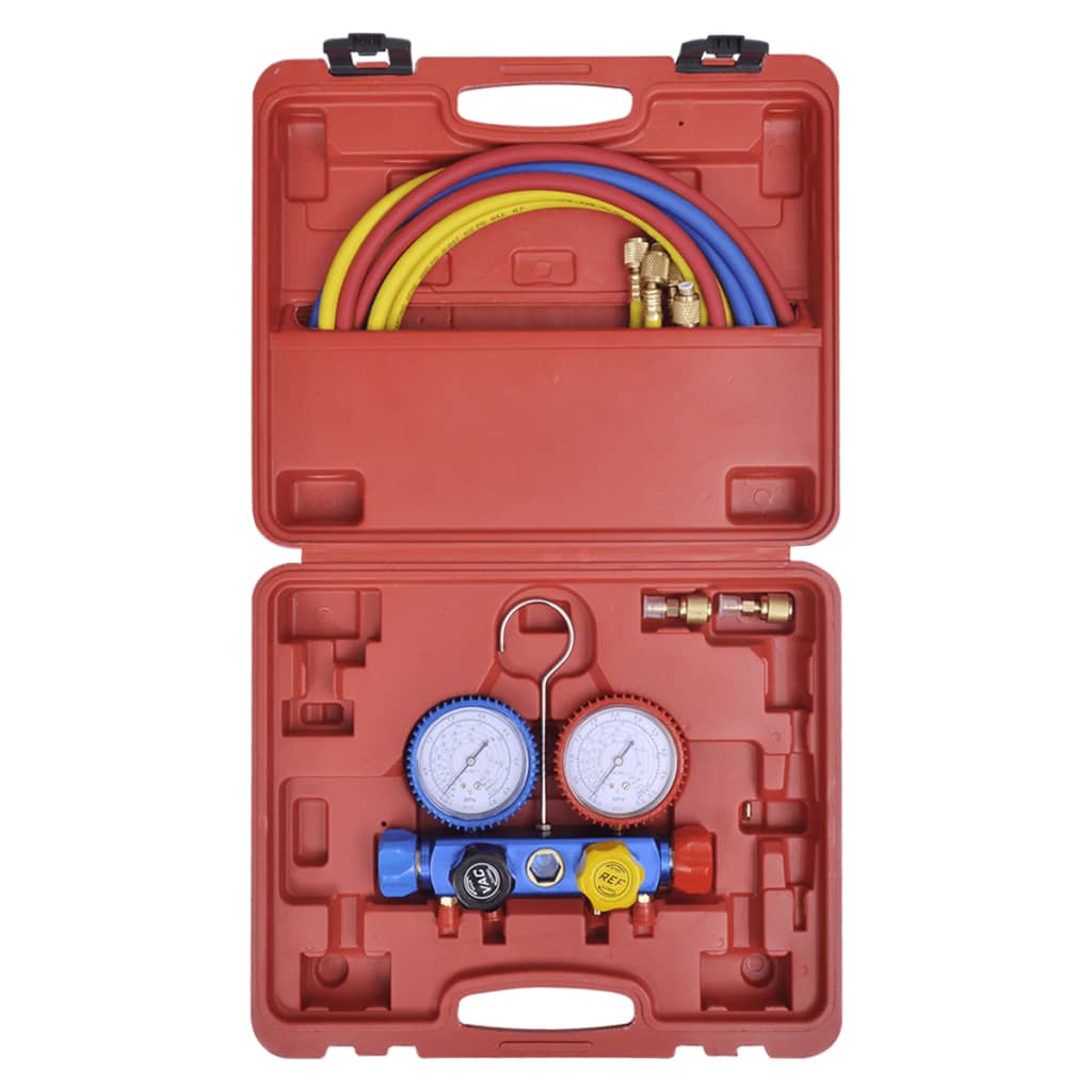 141656 Set manometru cu 4 căi, în trusă de scule 141656 Set manometru cu 4 căi, în trusă de scule