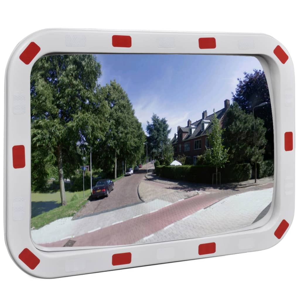 Oglindă de trafic convexă dreptunghiulară, 40 x 60 cm, cu reflectoare Oglindă de trafic convexă dreptunghiulară, 40 x 60 cm, cu reflectoare