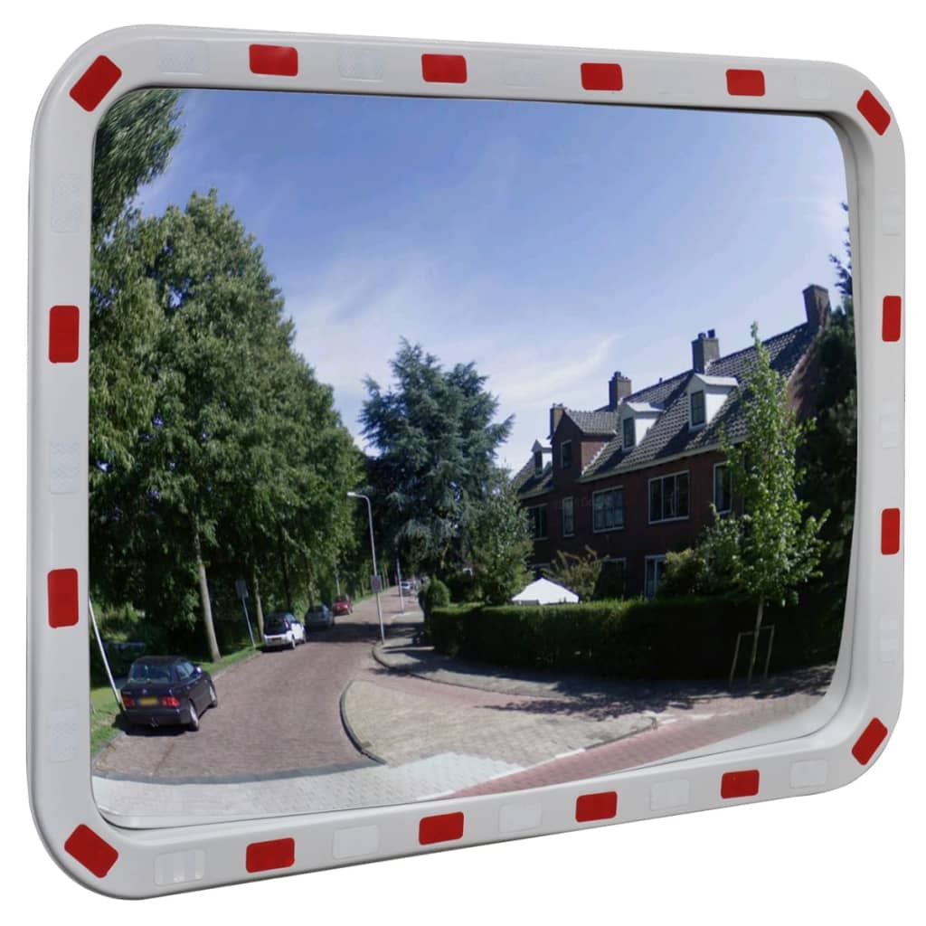 Oglindă de trafic convexă dreptunghiulară, 60 x 80 cm, cu reflectoare Oglindă de trafic convexă dreptunghiulară, 60 x 80 cm, cu reflectoare