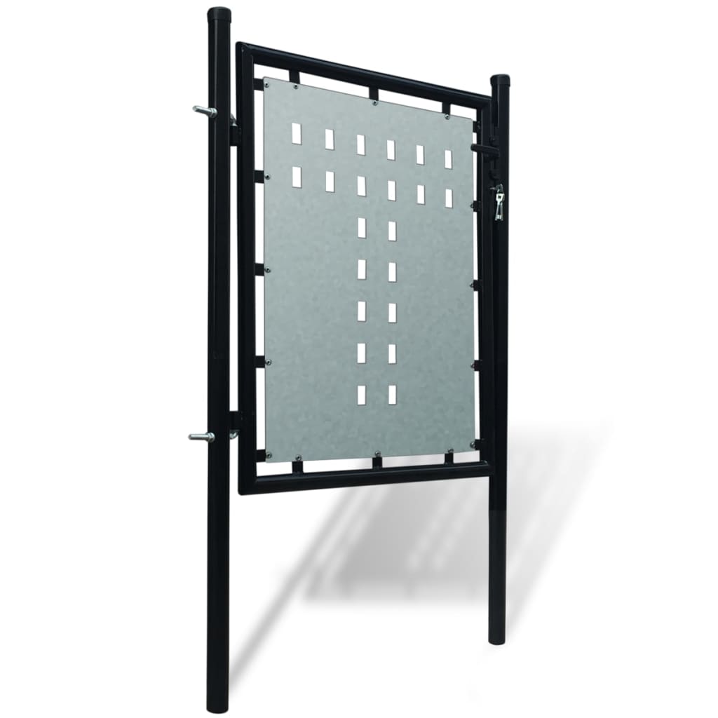 vidaXL Poartă de gard cu o ușă, negru, 100x125 cm vidaXL Poartă de gard cu o ușă, negru, 100x125 cm