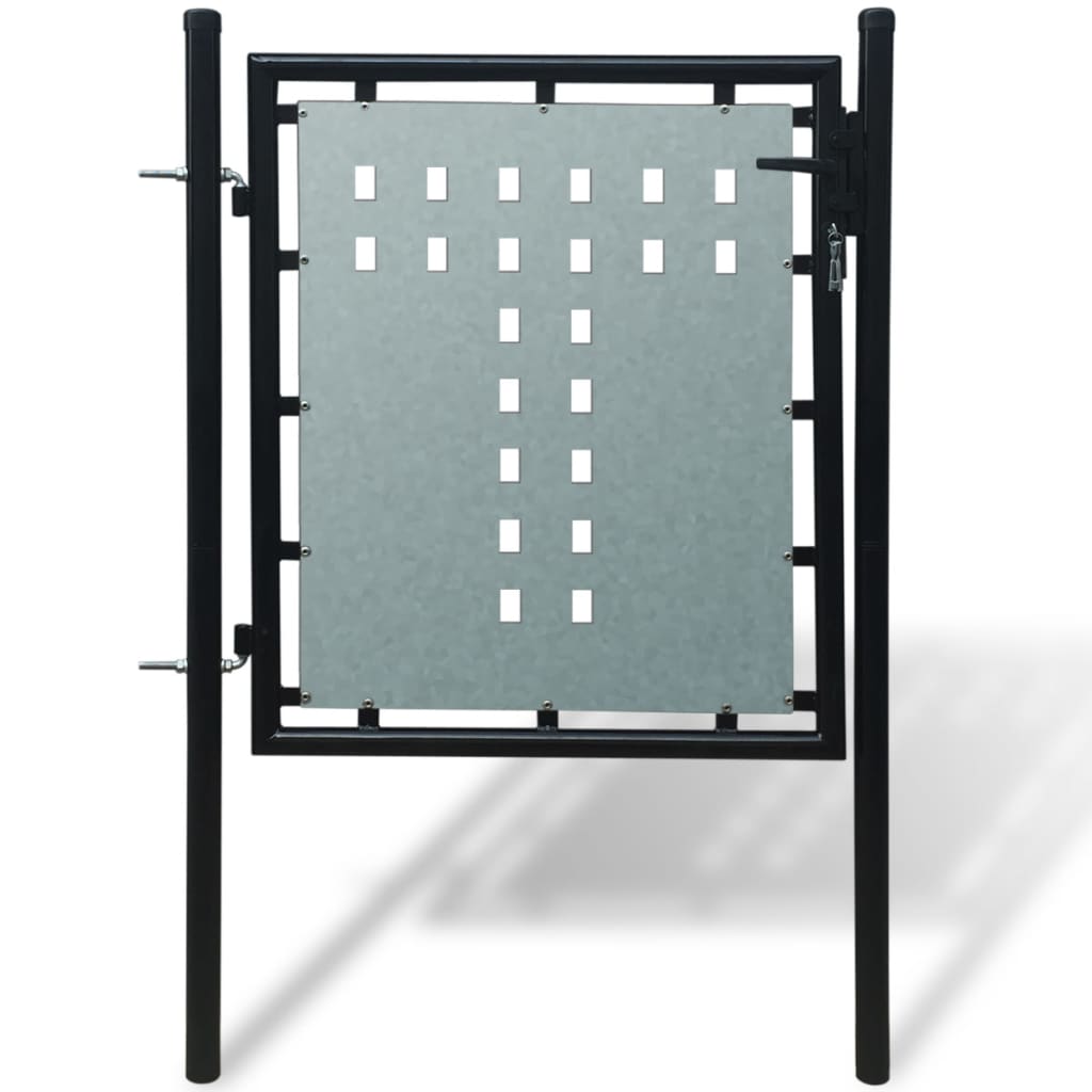 vidaXL Poartă de gard cu o ușă, negru, 100x125 cm vidaXL Poartă de gard cu o ușă, negru, 100x125 cm