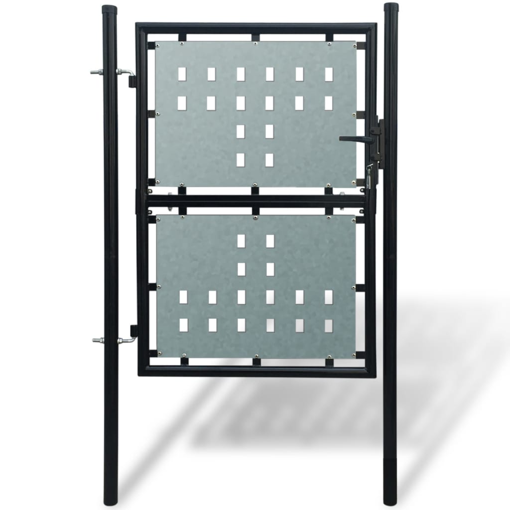vidaXL Poartă de gard cu o ușă, negru, 100x250 cm vidaXL Poartă de gard cu o ușă, negru, 100x250 cm