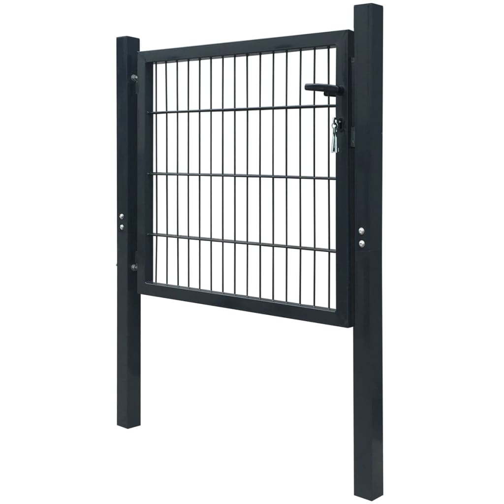 vidaXL Poartă pentru gard 2D (simplă), gri antracit, 106x130 cm vidaXL Poartă pentru gard 2D (simplă), gri antracit, 106x130 cm