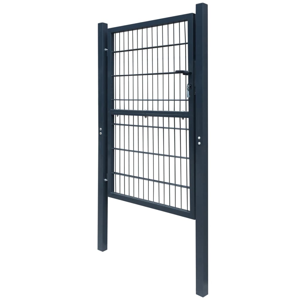 vidaXL Poartă pentru gard 2D (simplă), gri antracit, 106x190 cm