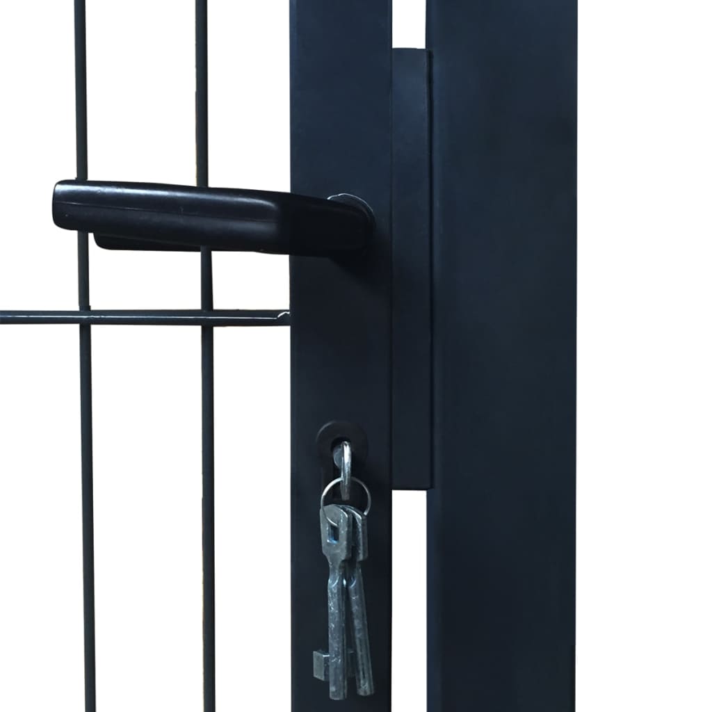 vidaXL Poartă pentru gard 2D (simplă), gri antracit, 106x190 cm