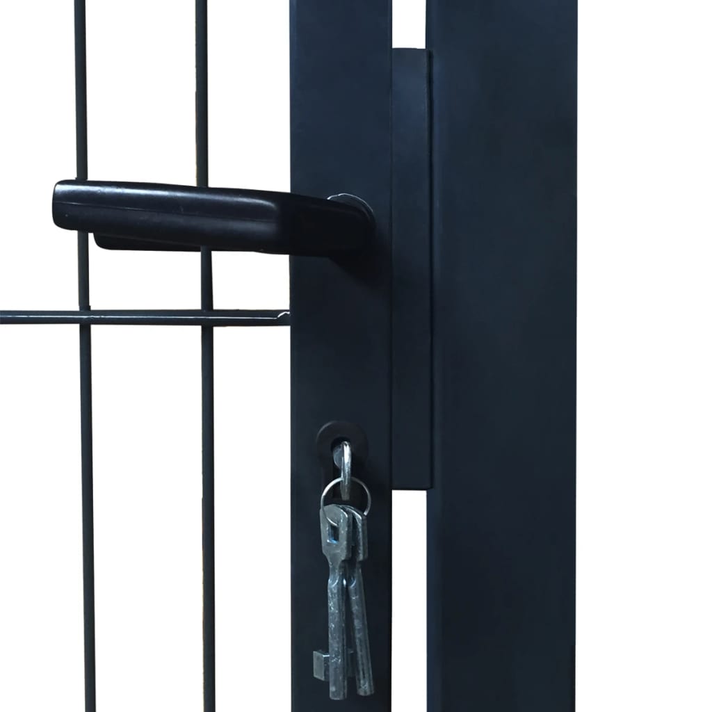 vidaXL Poartă pentru gard 2D (simplă), gri antracit, 106x210 cm