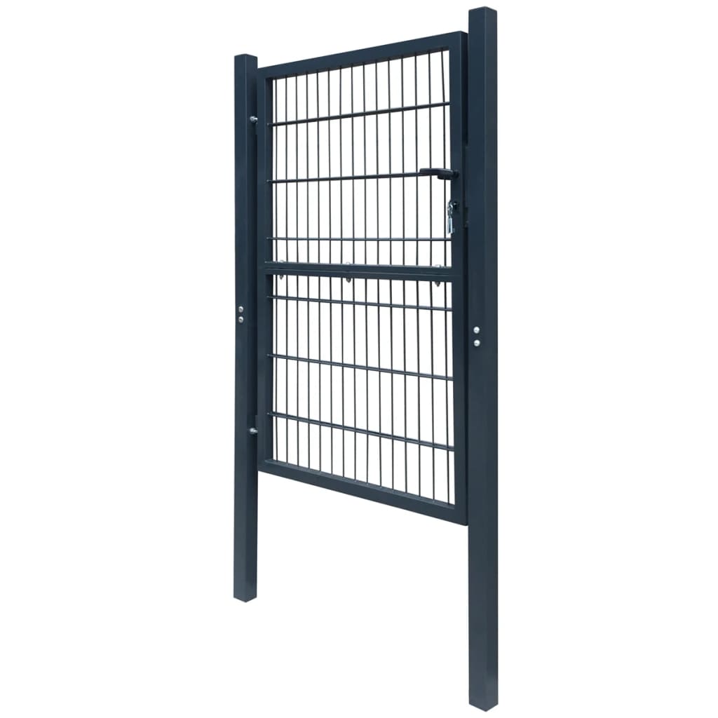vidaXL Poartă pentru gard 2D (simplă), gri antracit, 106x230 cm