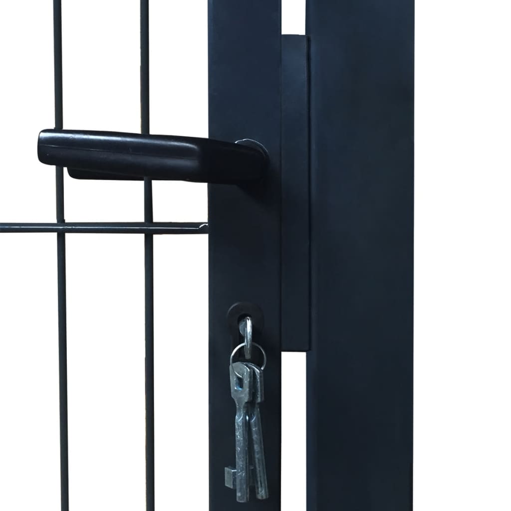 vidaXL Poartă pentru gard 2D (simplă), gri antracit, 106x230 cm