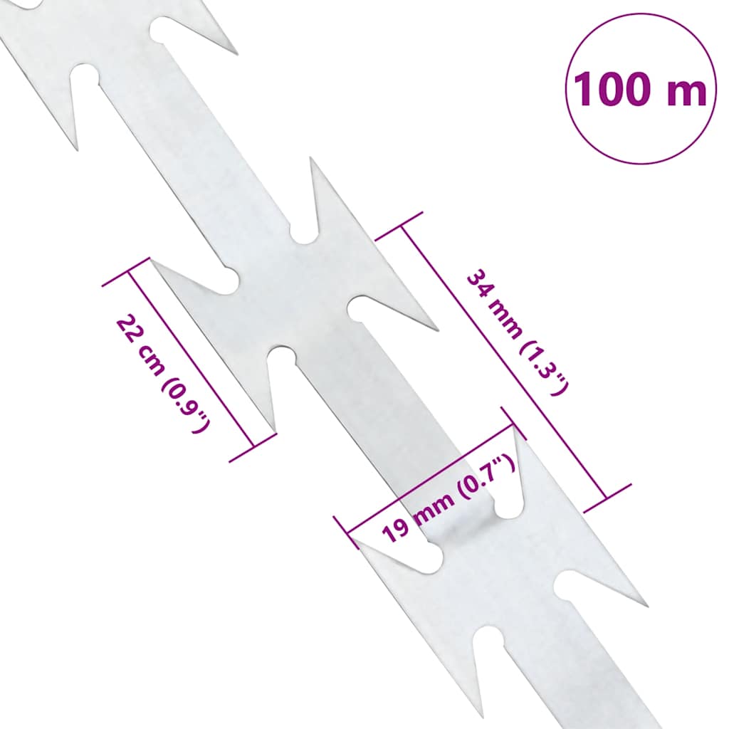 vidaXL Sârmă ghimpată BTO-22, 100 m, oțel vidaXL Sârmă ghimpată BTO-22, 100 m, oțel