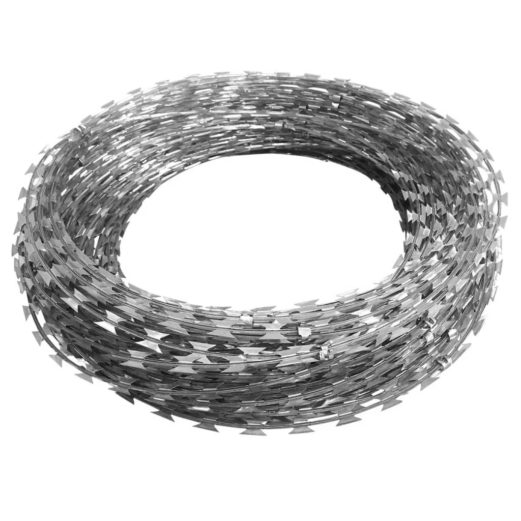vidaXL Sârmă ghimpată BTO-22 Concertina cu lame, 60 m, oțel galvanizat vidaXL Sârmă ghimpată BTO-22 Concertina cu lame, 60 m, oțel galvanizat