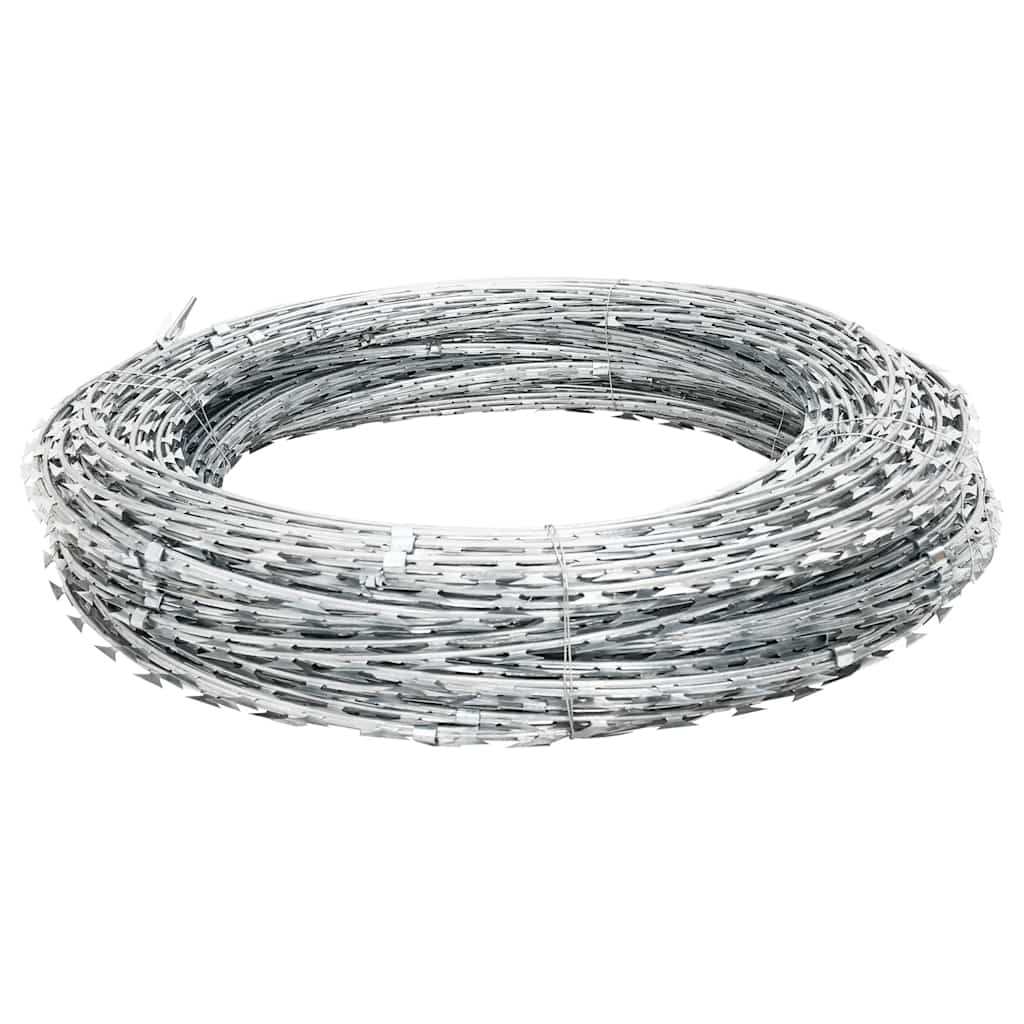 vidaXL Sârmă ghimpată BTO-22 Concertina cu lame, 100 m oțel galvanizat vidaXL Sârmă ghimpată BTO-22 Concertina cu lame, 100 m oțel galvanizat