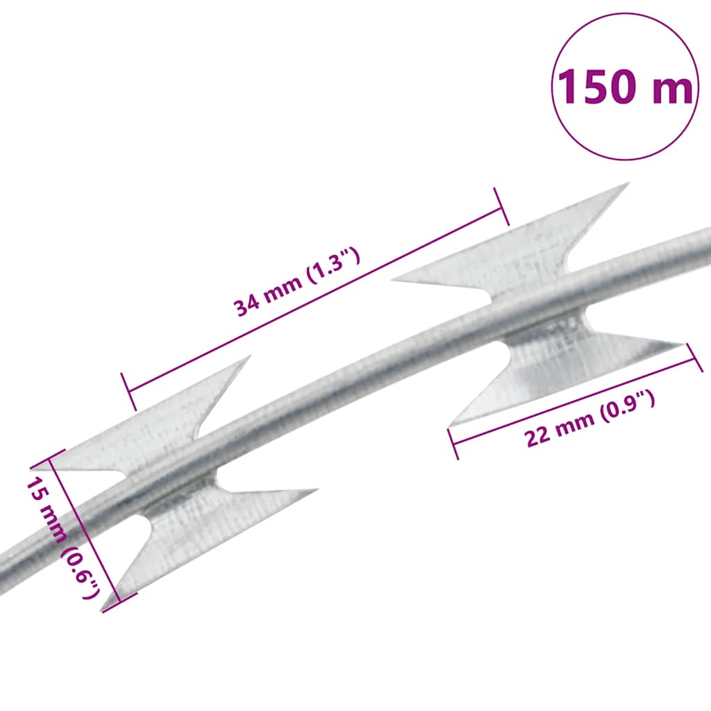 BTO-22 Concertina NATO sârmă ghimpată cu cleme, oțel galvanizat, 150 m BTO-22 Concertina NATO sârmă ghimpată cu cleme, oțel galvanizat, 150 m
