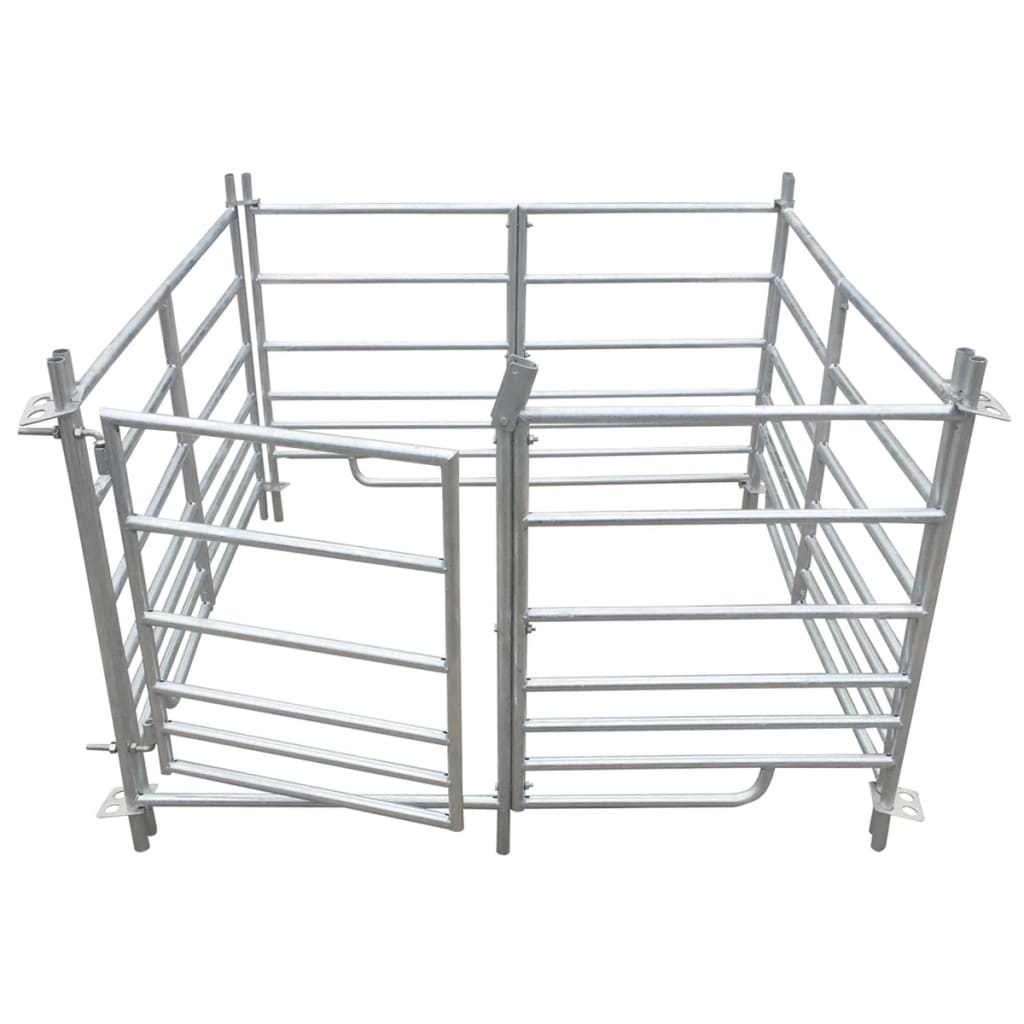 vidaXL Țarc pentru oi cu 4 panouri, oțel galvanizat, 137 x 137 x 92 cm