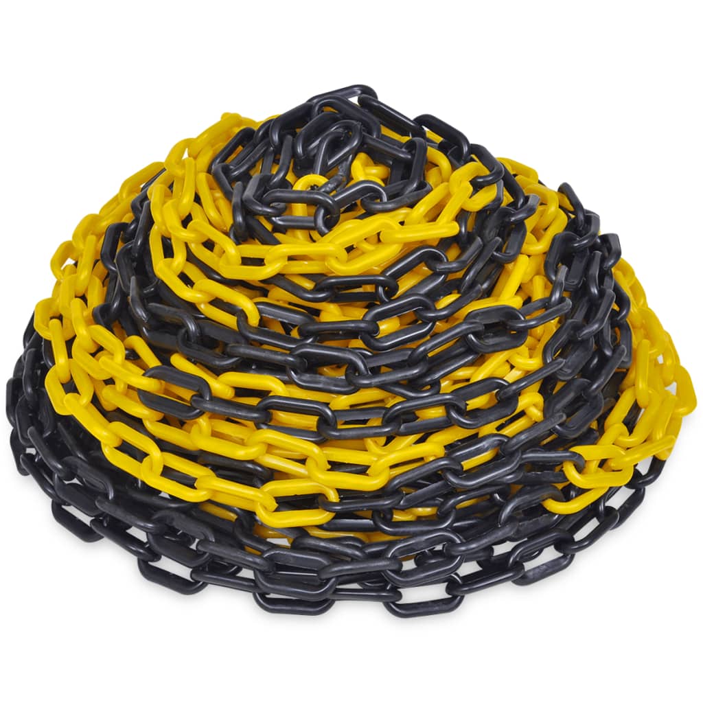 Lanț de avertizare, galben și negru, 30 m, plastic Lanț de avertizare, galben și negru, 30 m, plastic