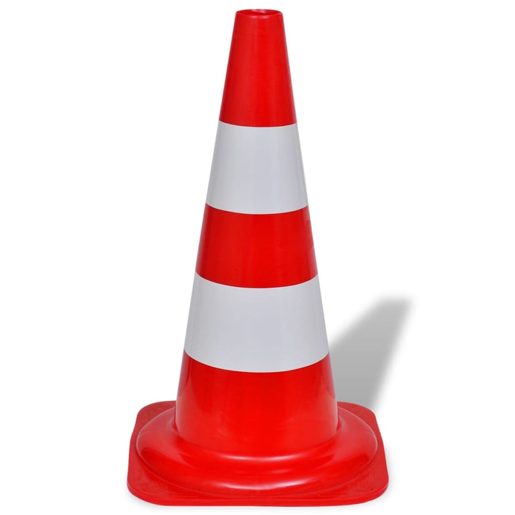 Conuri de trafic reflectorizante, roșu și alb, 50 cm, 10 buc. Conuri de trafic reflectorizante, roșu și alb, 50 cm, 10 buc.