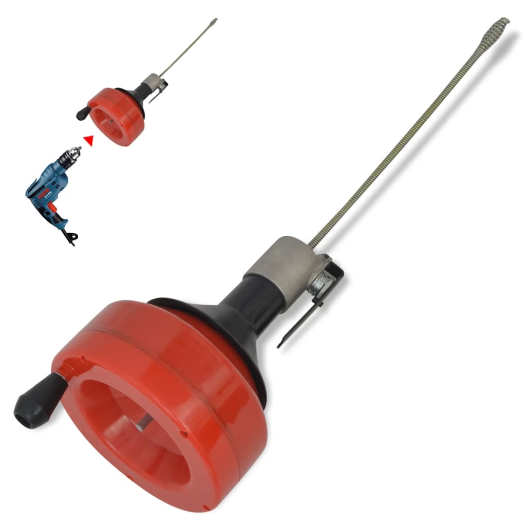 vidaXL Curățător de țevi acționat manual/cu burghiu, 8 m vidaXL Curățător de țevi acționat manual/cu burghiu, 8 m