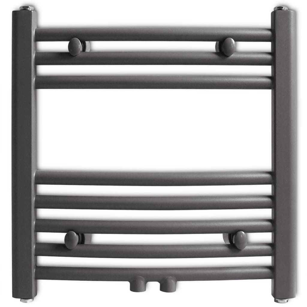 Radiator port-prosop încălzire centrală baie, curbat, 480x480 mm, gri Radiator port-prosop încălzire centrală baie, curbat, 480x480 mm, gri