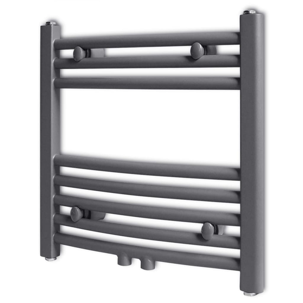 Radiator port-prosop încălzire centrală baie, curbat, 480x480 mm, gri Radiator port-prosop încălzire centrală baie, curbat, 480x480 mm, gri