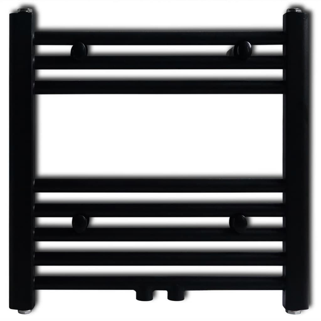 Radiator port-prosop încălzire centrală baie, drept, negru, 480x480 mm Radiator port-prosop încălzire centrală baie, drept, negru, 480x480 mm