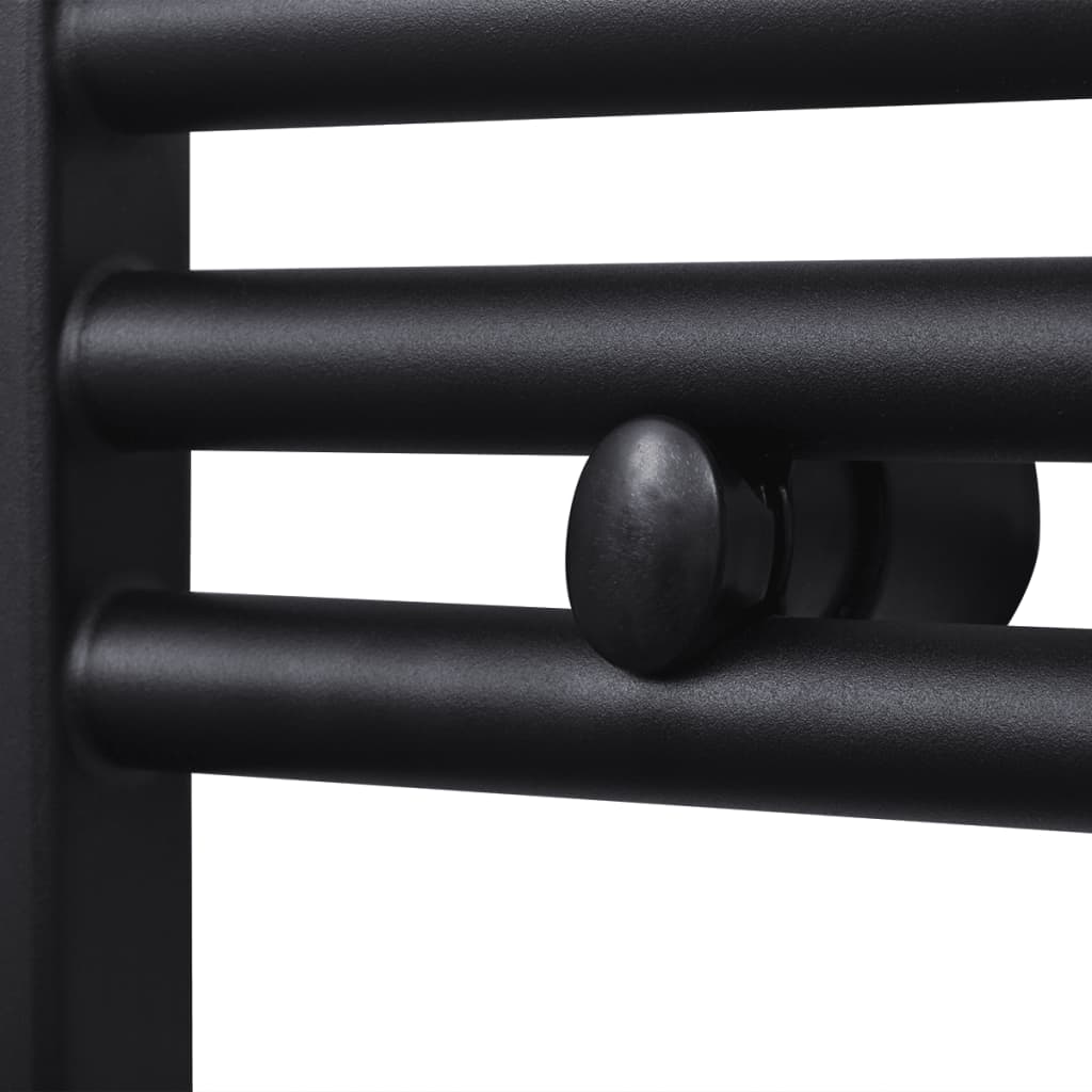 Radiator port-prosop încălzire centrală baie, drept, negru, 480x480 mm Radiator port-prosop încălzire centrală baie, drept, negru, 480x480 mm
