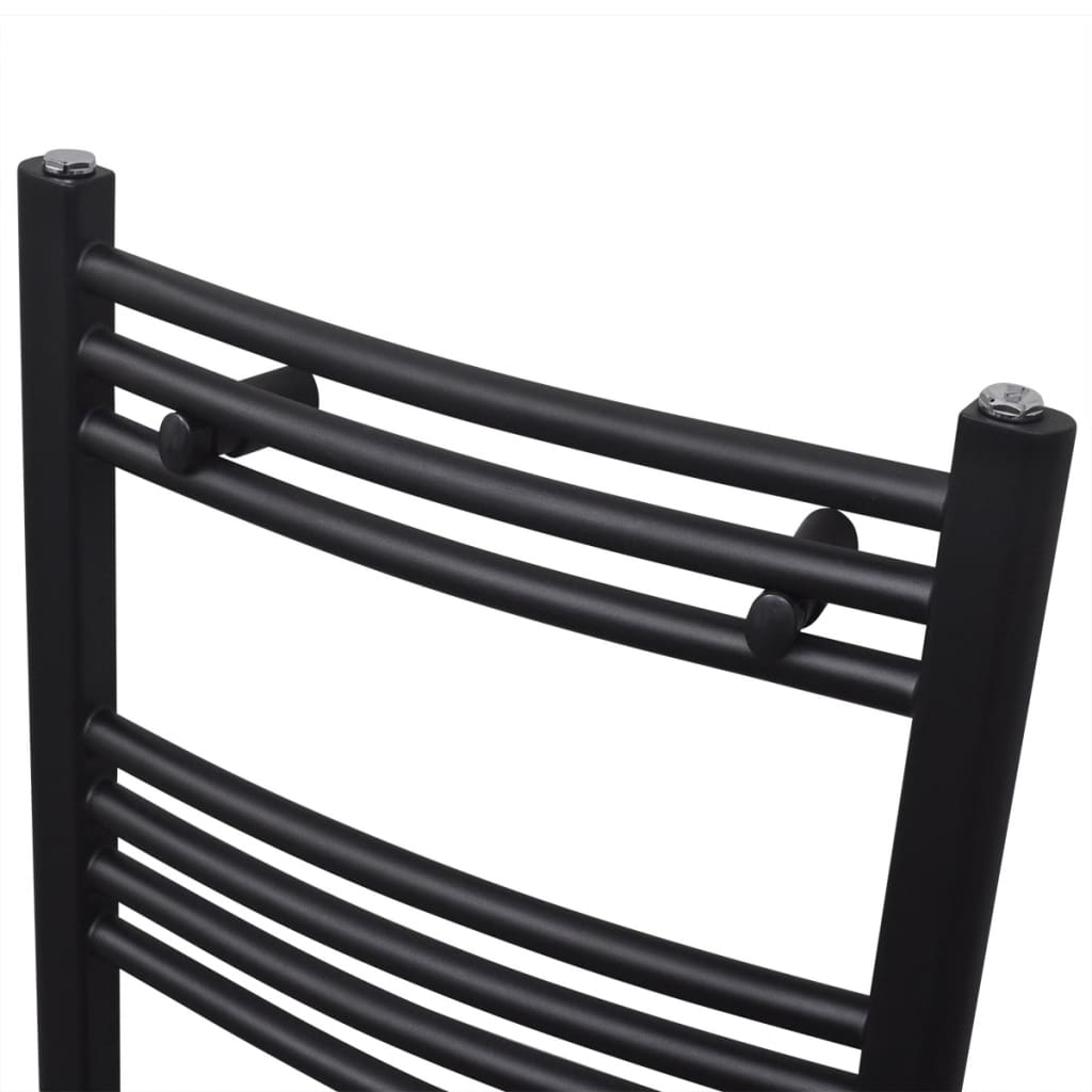 Radiator port-prosop încălzire centrală baie, curbat, negru 480x480 mm Radiator port-prosop încălzire centrală baie, curbat, negru 480x480 mm
