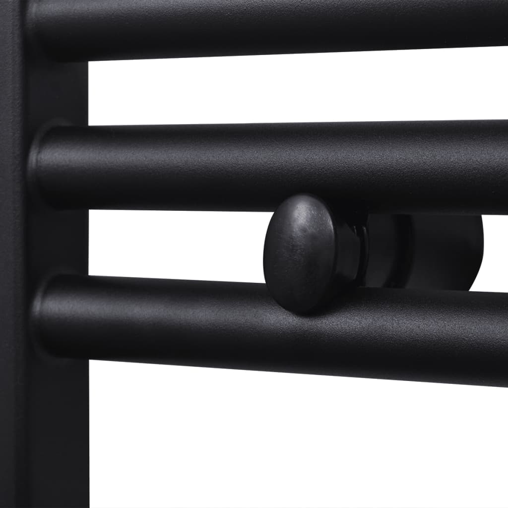 Radiator port-prosop încălzire centrală baie, curbat, negru 480x480 mm Radiator port-prosop încălzire centrală baie, curbat, negru 480x480 mm