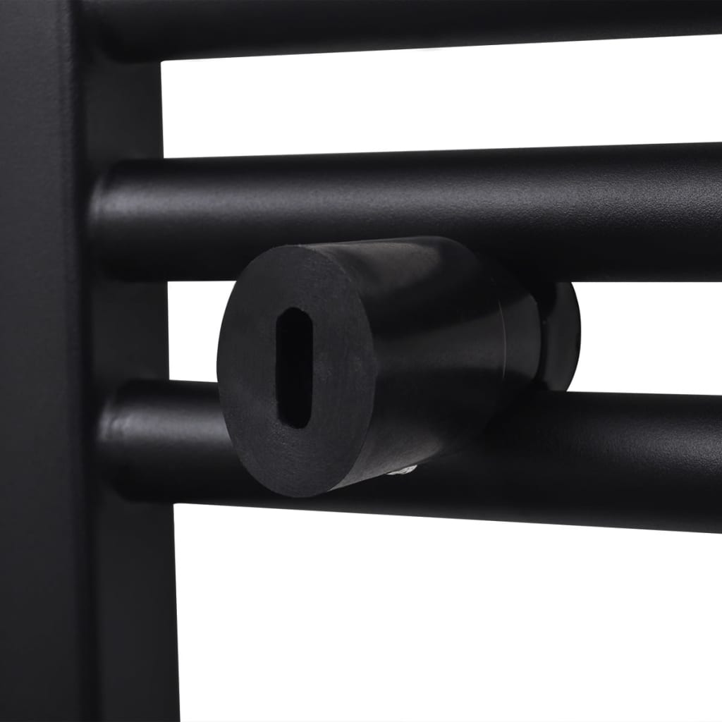 Radiator port-prosop încălzire centrală baie, curbat, negru 480x480 mm Radiator port-prosop încălzire centrală baie, curbat, negru 480x480 mm