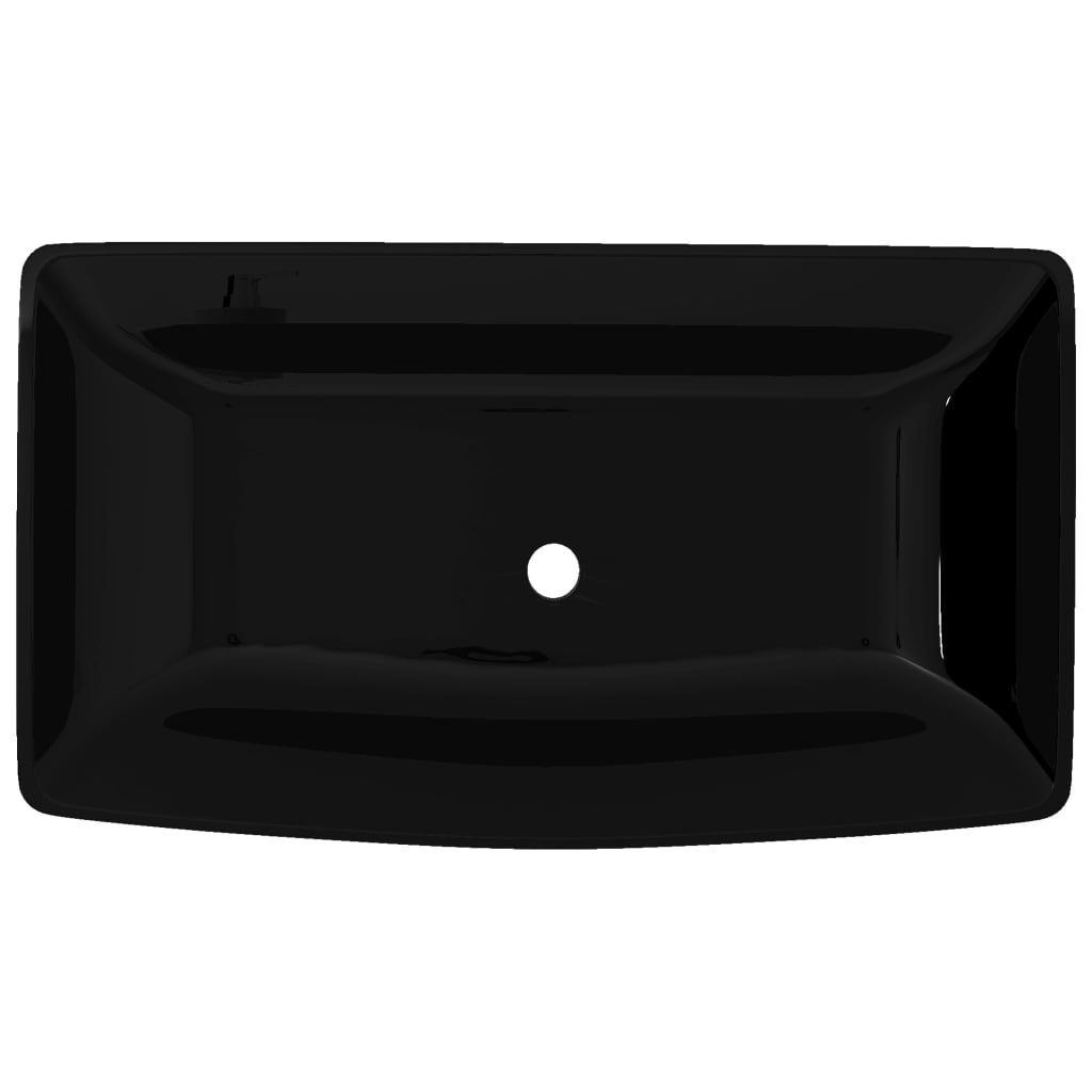Chiuveta baie din ceramică, dreptunghiular, negru Chiuveta baie din ceramică, dreptunghiular, negru
