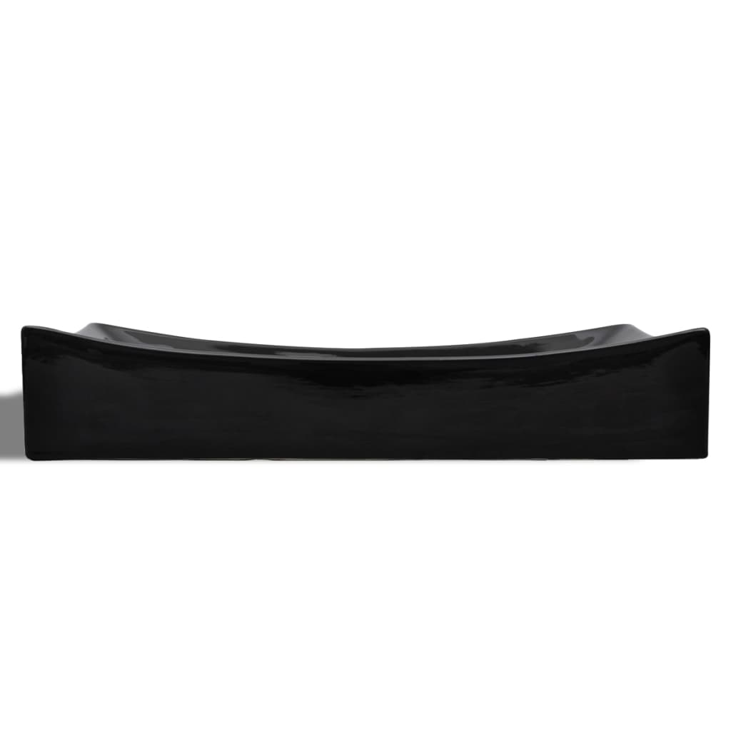 Chiuveta ceramică pentru baie, dreptunghiulară, negru Chiuveta ceramică pentru baie, dreptunghiulară, negru