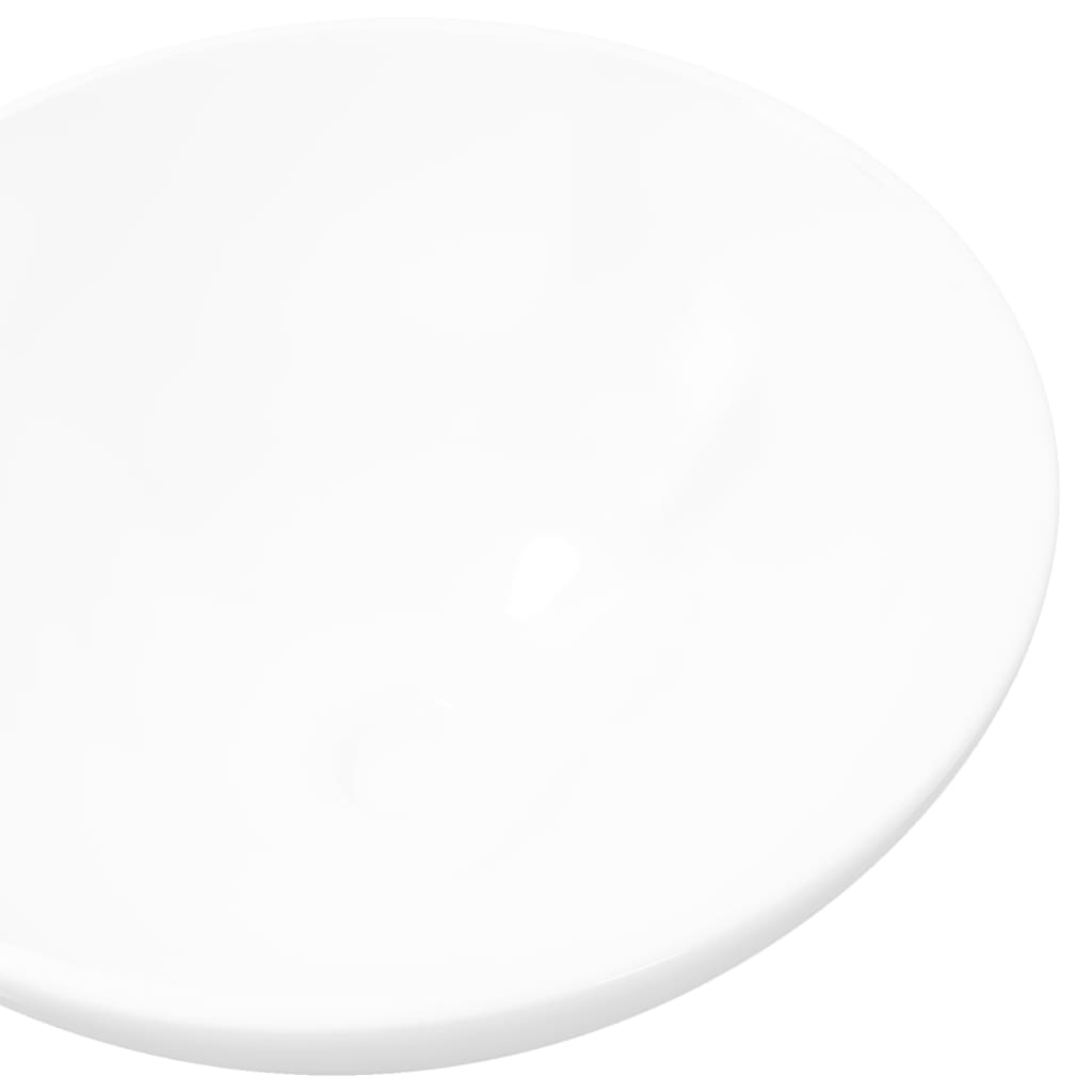 Chiuvetă ceramică pentru baie, rotundă, alb Chiuvetă ceramică pentru baie, rotundă, alb
