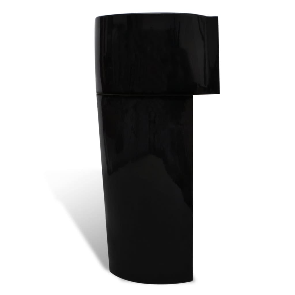 Chiuvetă baie suport, orificiu robinet/preaplin,rotund,ceramică,negru Chiuvetă baie suport, orificiu robinet/preaplin,rotund,ceramică,negru