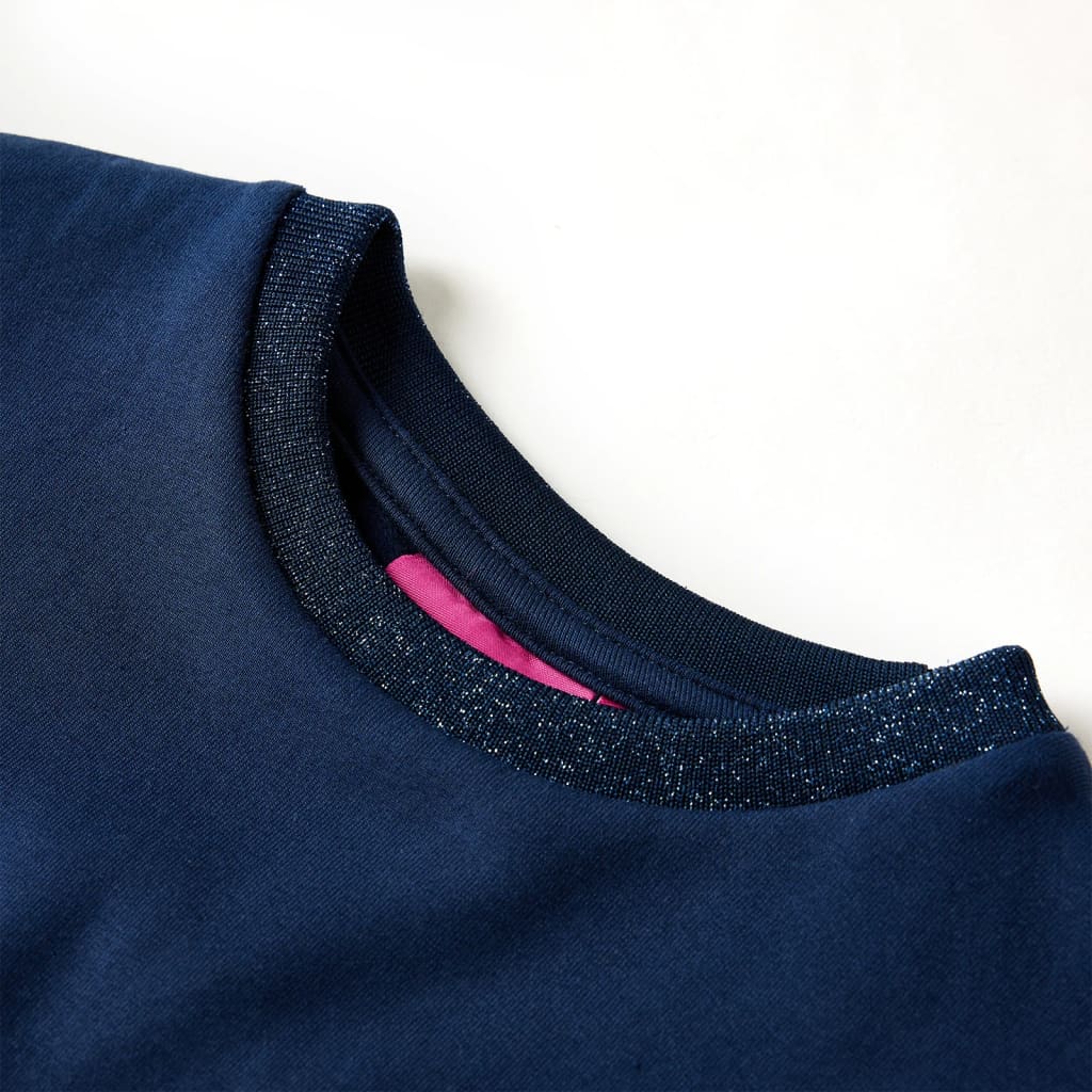 Rochie cu mâneci lungi pentru copii, bleumarin, 140