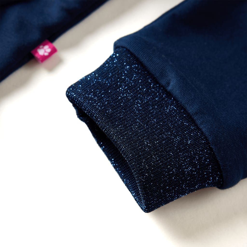 Rochie cu mâneci lungi pentru copii, bleumarin, 140