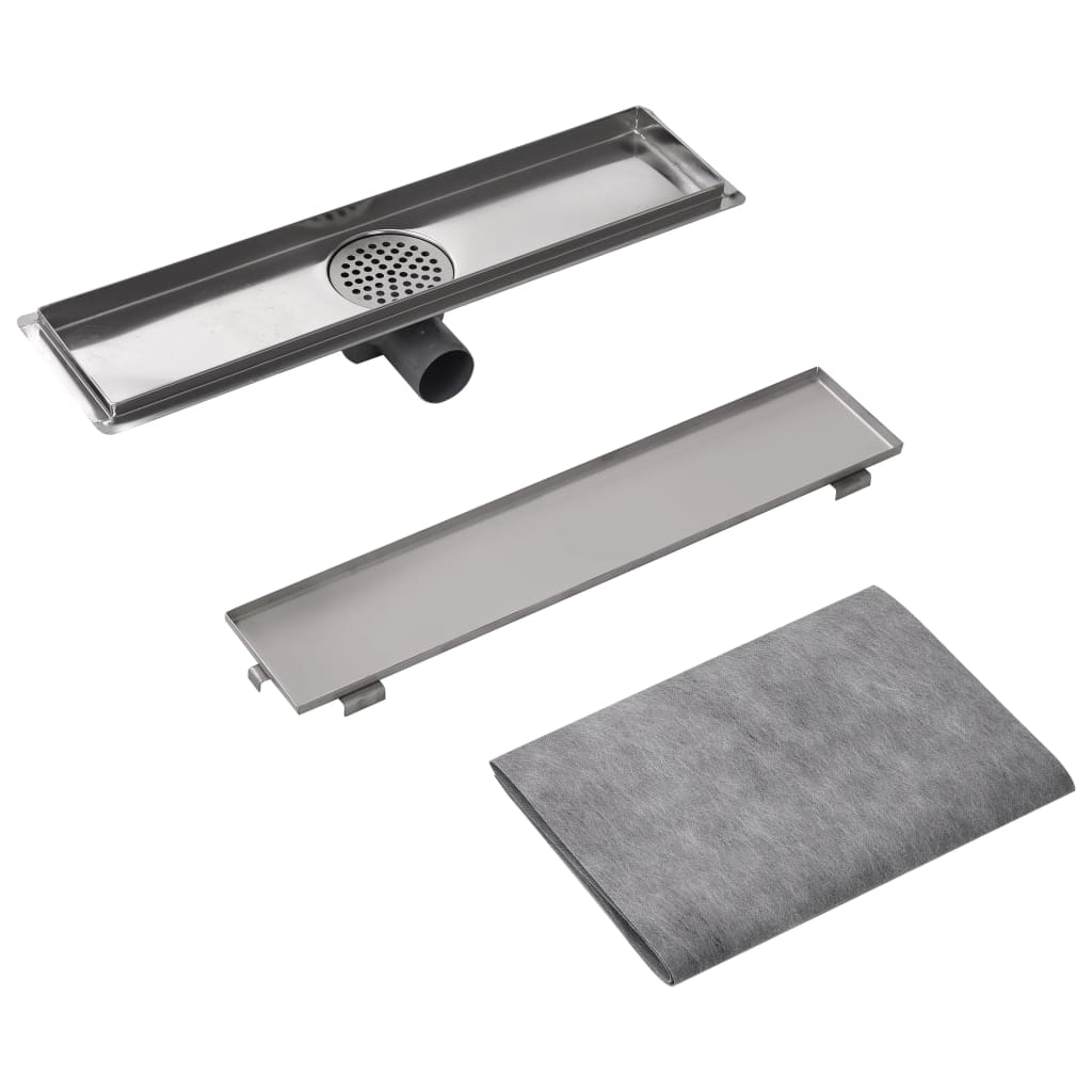 vidaXL Rigolă duș liniară, model linie, oțel inoxidabil, 530 x 140 mm vidaXL Rigolă duș liniară, model linie, oțel inoxidabil, 530 x 140 mm