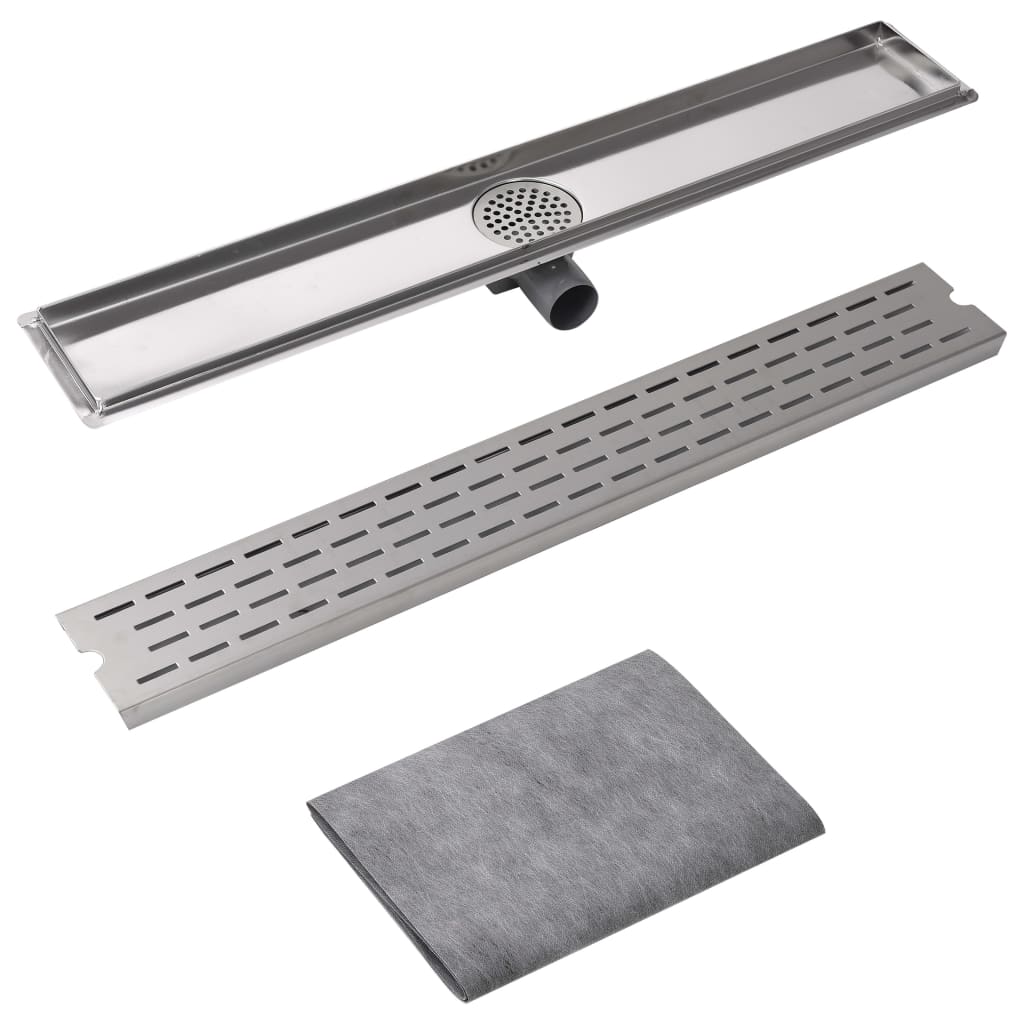 vidaXL Rigolă duș liniară din oțel inoxidabil, model linie, 830x140 mm vidaXL Rigolă duș liniară din oțel inoxidabil, model linie, 830x140 mm