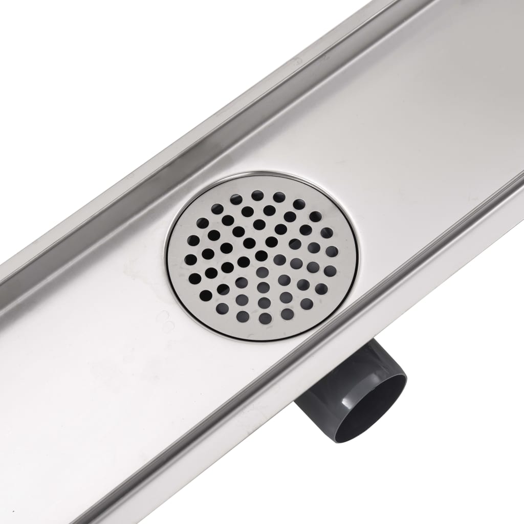 vidaXL Rigolă duș liniară din oțel inoxidabil, model linie, 830x140 mm vidaXL Rigolă duș liniară din oțel inoxidabil, model linie, 830x140 mm