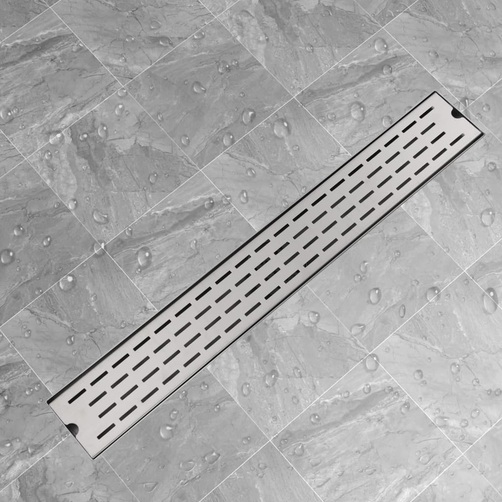 vidaXL Rigolă duș liniară din oțel inoxidabil, model linie, 830x140 mm vidaXL Rigolă duș liniară din oțel inoxidabil, model linie, 830x140 mm