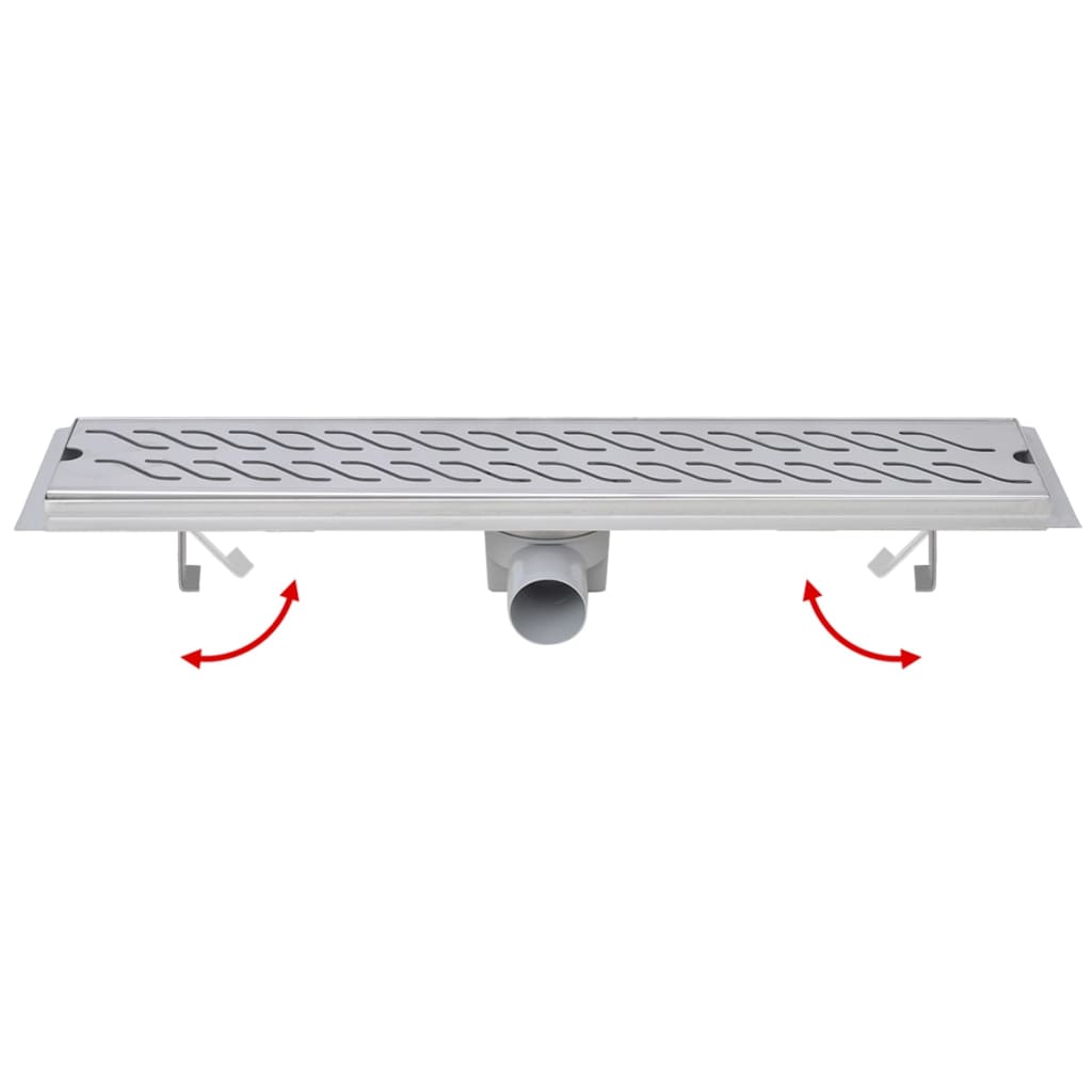 vidaXL Rigolă duș liniară, model ondulat, oțel inoxidabil, 630x140 mm vidaXL Rigolă duș liniară, model ondulat, oțel inoxidabil, 630x140 mm